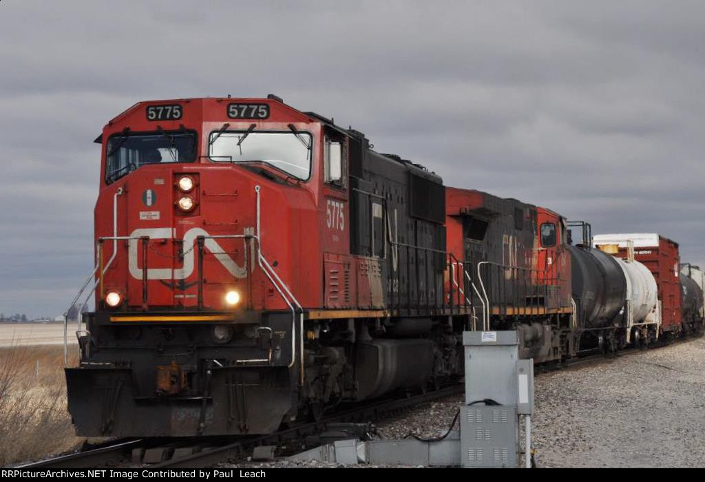 Southbound manifest comes out of the siding